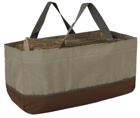 Firewood Bag - Waterproof Wooden Bag with Handle, Oxford Fabric with Large Capacity | Heavy Duty Wooden Carry Bag for Fireplace, Camping, Huts, Outdoors, Indoors, Onions, Potatoes, W