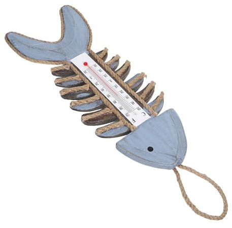 Hemobllo Termometro da Appendere a Parete Decorativo a Spina di Pesce Vintage Termometro da Interni ed Esterni per Giardino Soggiorno e Ufficio Design Doppio Uso Montaggio Semplice
