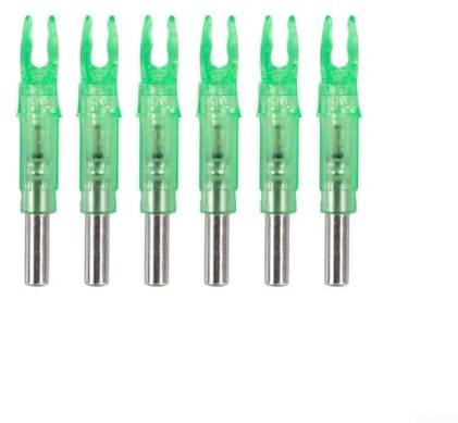 Entgoinggo Lot de 6 encoches lumineuses à LED pour tiges en aluminium carbone de 6,2 mm, pour la chasse nocturne et la pratique de la cible (vert)