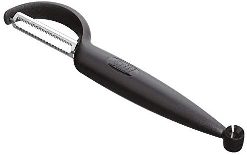 Silit Pelaro - Pelador de 21 cm, pelador de tomates/verduras negro, acero inoxidable, apto para lavavajillas