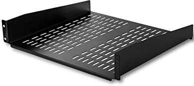 StarTech.com Étagère de Rack de Serveur 2U - Plateau Cantilever Universel à Montage en Rack Ventilé pour Rack 19 - Acier Gros Calibre - Capacité de Poids 23kg - Profondeur de 40cm, Noir (CABSHELFV)