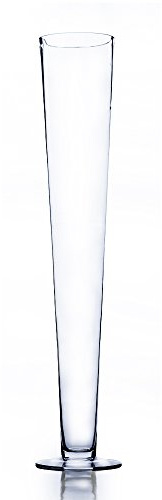 WGV Trumpet Glass Vase, Open 4, Height 23.5, (Multiple Sizes Choices) Clear Tall Pilsner Floral Planter Container Centerpiece, Wedding Event Home Decor, 1 Piece (VTV0424)