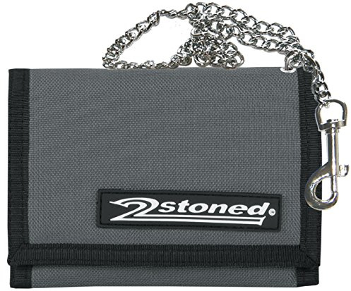 2Stoned Geldbörse Wallet Unisex Dunkelgrau mit Kette und Karabiner, Patchlabel Speed, aus Polyester