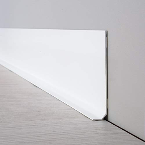 99 Déco - 25 Plinthes Murales PVC Adhésives Blanches 200 x 8 cm - 2 Mètres Chacunes (50 Mètres au Total) - Pose Facile sans Colle ni Perçage - Résistantes à l'Humidité - Made in France