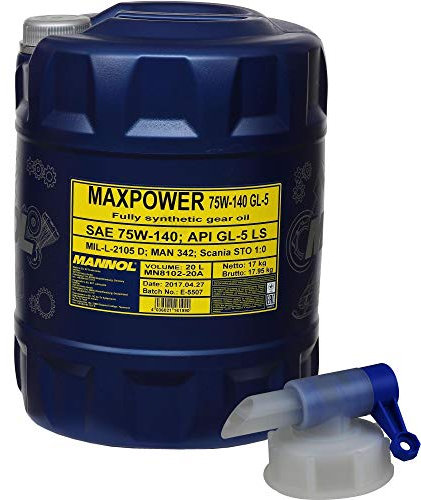 MANNOL Olio per ingranaggi Maxpower 4x4 75W-140 API GL 5 LS Gear Oil + rubinetto di scarico