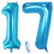 2 globos numeros 17, número 17 azul niñas niño infantil,40 figuras globo inflable gigante grande de papel de helio number globo azules para cumpleaños 17 años niños decoración de fiesta (xxxl 100cm)