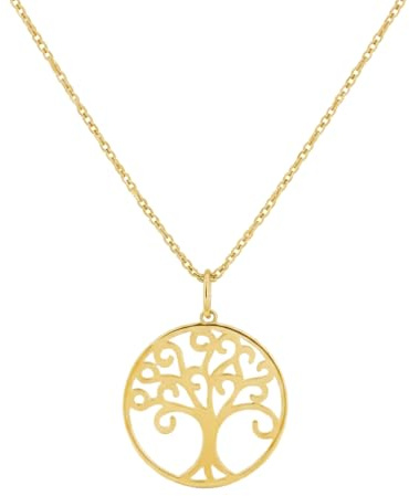 L'Atelier d'Azur - Collana con ciondolo in oro giallo con albero della vita, da donna