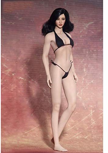 Leying Weibliches Körpermodell Im Maßstab 1/6 Soldatin Mit Stahlknochen Mittelbrust Schmale Schulter Gummi Abnehmbare Beine Mädchen Körpermodell Mit Bikini-Kleidung (White)