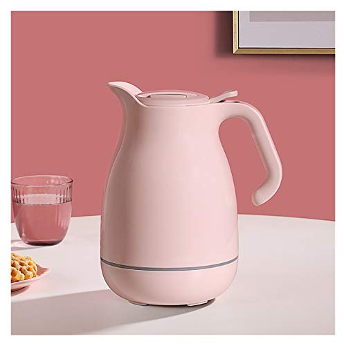 MESURE Vacuum Insulated Thermos Carafe Jar,Plastic Thermal Carafe with Glass Liner,Double-Wall Thermal Carafe Coffee Pot,24 Hour Heat Retention,For Tea, Hot Beverage (Color : Pink, Size : 1.5L)