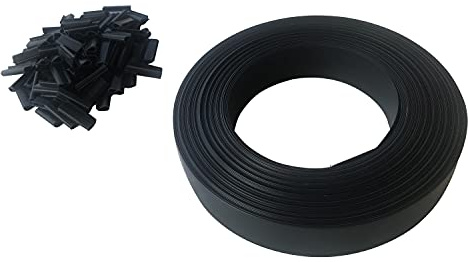 Toilinux.com Lot de 10 Kits lamelles occultantes en PVC avec Clip de Fixation de 50 m pour Grillage rigides - Gris foncé | Brise-Vue et Pare-Soleil pour Jardin