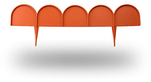Prosper Plast Lawn Edging, 10-metre Flexible Line Fence, Flower Ben Edging, Easy Installation, 4 colours (Terracota)