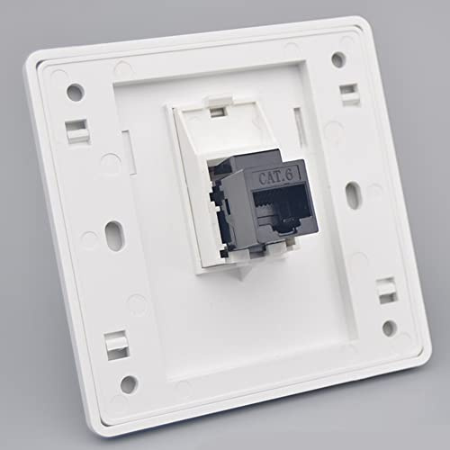 N+B+B B CAT6 Gigabit nätverksuttag, Ethernet RJ45 LAN-kabel frontplatta nätverksport dubbelpassat uttag låda för Ethernet-kabel installation hona till hona internetuttag 86 x 86 mm (LAN x 1 svart
