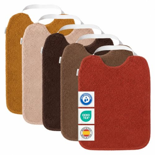 MIMUSELINA Lot de 5 Bavoirs Bebe Imperméables Réutilisables en Coton Premium avec Élastique au Cou | grand Bavoir Enfant BLW en Éponge Imperméable | Puericulture Bébé | Fabriqué à la Main en Espagne