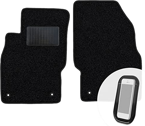 moto-MOLTICO Vorne Fußmatten Auto Velours Autoteppiche | Schwarz Automatten Set 2-teilig passend für Opel Adam 2012-2019, Corsa D 2006-2014