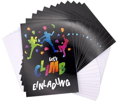 Friendly Fox Einladung Klettern, 12 Bouldern Einladungskarten Geburtstag, Boulder Party Kindergeburtstag Einladungskarten