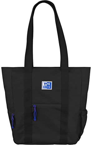 Oxford B-Trendy, Bolso Tote de Hombro o Bandolera, 38cm, Bolsillo Acolchado para Portátil, Poliéster Reciclado RPET, Color Negro