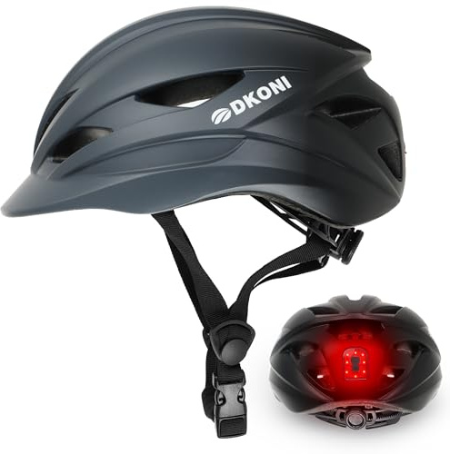 DKONI Bike Helmet Adult Urban:Bicycle Helmet for Men Women (Gray/Black, Medium)
