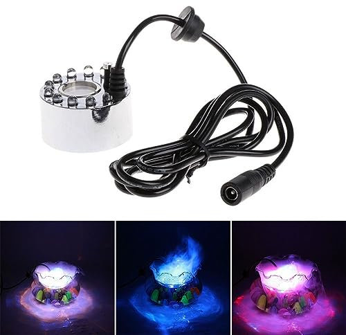 ARMYJY Mist Machine Colour Changing 12 LED Mist Maker Fogger Pond Fog Atomizer Water Fountain Pond Fog