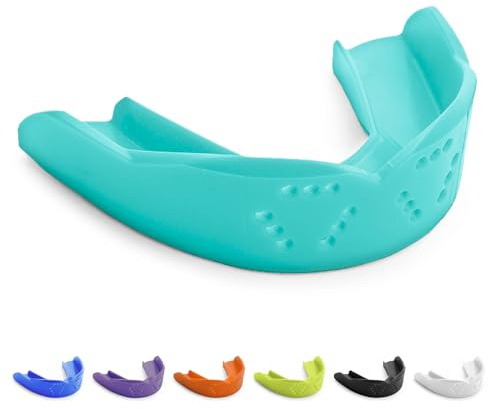 SISU 3D Youth Mouthguard, Awesome Aqua - Pre-Formed, Easy Fit Protection for Lacrosse, Football, Hockey, Team Sports - Remoldable Up to 20 Times - Non Toxic