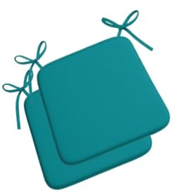 L S U Multi Pack Comfortable Seat Pad for Dining Chair Kitchen Garden with Tie on indoor Outdoor Foam Cushions (Teal, 2)