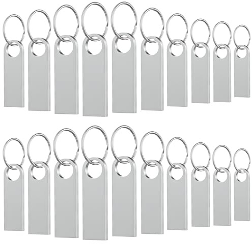 Wooolken 20-pack 16 GB USB-minne med nyckelringar, elegant metall USB 2.0 tumenheter minnessticka för PC bärbar dator
