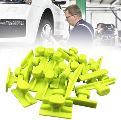 EIRZNGXQ Thickened Dent Puller Tabs, Paintless Dent Repair, Hail Crease Tabs PDR Hail Dent Tab Pack, Car Body Repair Garage Tabs Dent Paintless Puller Slide Hammer Tool Kit (32pcs A)