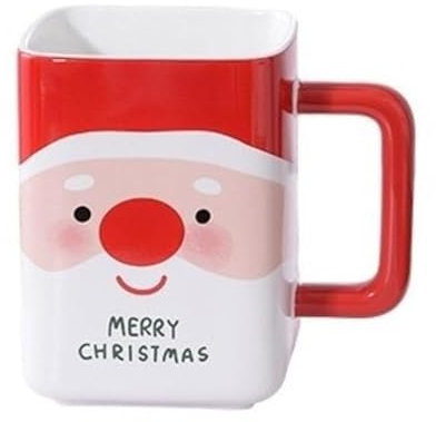 FülleMore Neuheit Weihnachtstasse 400ml große Kaffeetasse Porzellan Kaffeebecher mit Henkel Weihnachtsbecher Weihnachten Geschenktasse für Frauen Mädchen Kollegin Freunde (Weihnachtsmann)