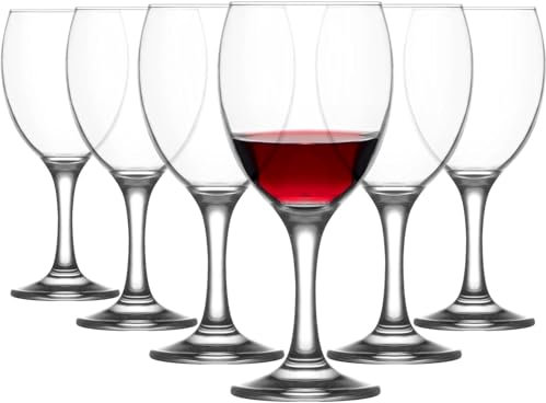 Acense 6X 340ml Red Wine Glasses – Elegant Goblets for Weddings, Christmas, and Parties, Dishwasher Safe