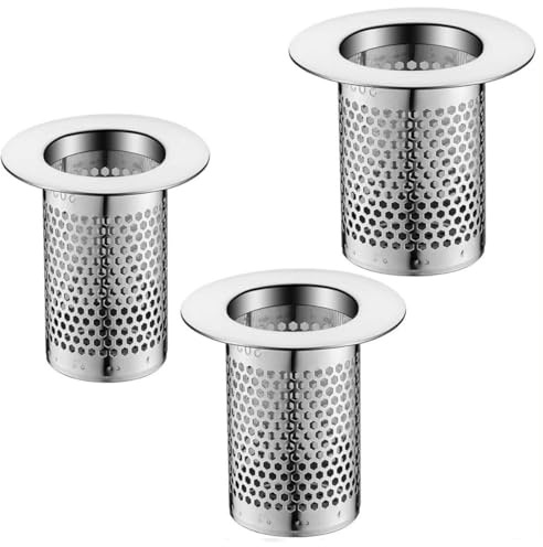 3 raccoglitori di capelli per scarico doccia, 3 misure, per piatto doccia, filtro in acciaio inox, filtro di scarico per vasca da bagno per lavandino del bagno