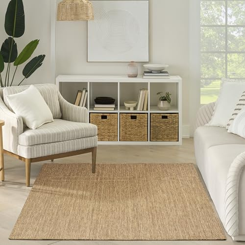 Nourison Home Horizon Indoor Outdoor Area Rug, Natural, 5' x 7', Geometric