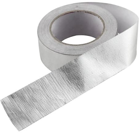 GARVALON 25m Hitzebeständige Folie Aluminiumfolie Auspuff-wärmeschutzband Für Auto Motorrad Silber Wärmeisoliertes Klebeband