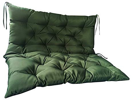 Wasserdichtes, dunkelgrünes Schaukelstuhl-Sitzpolster für Außenbereich, Garten, Terrasse, Bank, waschbar, Liege für Holzbank, 2- und 3-Sitzer mit Rückenlehne, 150 x 50 x 50 cm