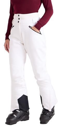 Mountain Warehouse Avalanche Womens High-Waisted Ski Pants - Slim Fit, Stylish Salopettes, Warm Ski Suit, Winter Snow Trousers - Ideal for Snowboarding, Sledges, Skiing White 10