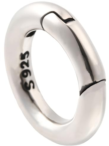 Beebeecraft 1 Scatola di Anelli A Molla da 12x2.5mm con 925 Fermagli A Molla Ovali in Argento Sterling per Portachiavi Gioielli Fai da Te e Artigianato