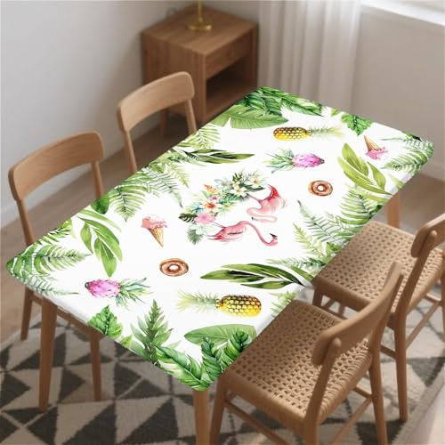 artslion Tovaglie rettangolari con bordi elastici per una vestibilità sicura30x48In（76 x 120 cm ） Tovaglie lavabili in tessuto privo di PVC Fenicottero Disegni per uso interno ed esterno