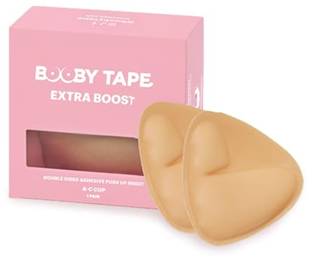 Booby Tape A-C Breast Cup Extra Boost Inserts Waterproof, Reusable | Double-Sided Adhesive Bust Inserts With Waterproof Reusable Design. Lifts Up To 2 Cup Sizes.