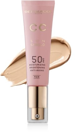 Dermacol CC Cream Sun Shield, Colour Correcting Foundation, Light to Medium Coverage, Glowy Finish, SPF 50, with Vitamin E and Hyaluronic Acid, Lightweight Hydrating Formula, Fair, 30 ml