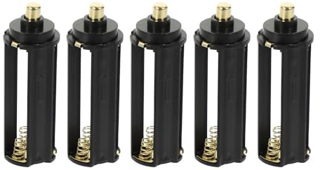 CATIEBYE Porta Batterie Aaa 3 Posti in Plastica Nera Meccanismo di Bloccaggio, Custodia Compatta per Batterie Alcaline e Ricaricabili, Accessorio per Torce Elettriche, per Campeggio,