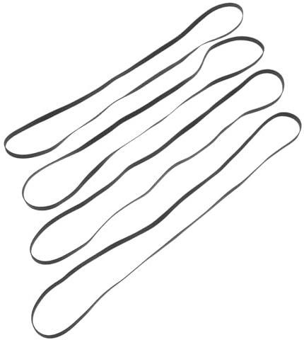 Cabilock Correa de Transmisión para Tocadiscos de Vinilo, 4 Unidades de Caucho Resistente de 5 MM Ancho y 290 MM Largo, Diseñada para Mantenimiento y Reparación de Fonógrafos Clásicos y