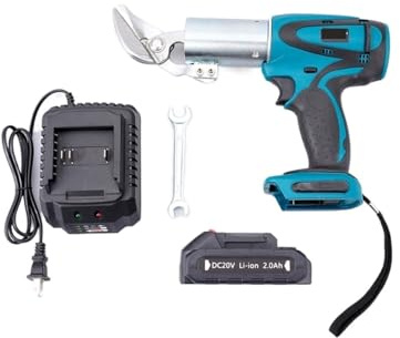 Fårsax, 20V sladdlös elektrisk järnsax Metallskärverktyg Järnskjuvplåtssax Sax kolstålsax for batteri för fårgetter(1Battery 2.0AH,Inverter 1500W)