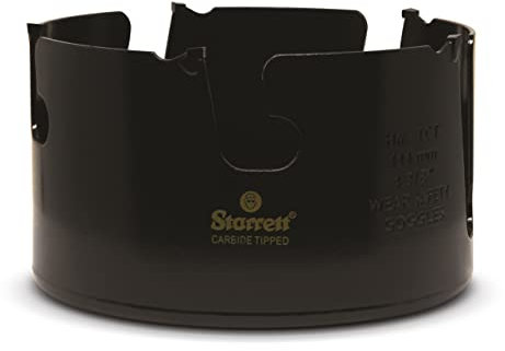 Starrett Tungsten Carbide Tipped Holesaw - MPH0438 Multi Purpose Cut TCT Hole Saw Cutter - For Wood MDF Plastics Ceramic Wall Tiles - 111mm