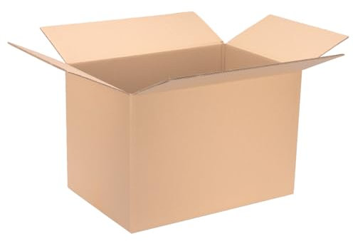 verpacking Faltkartons 585 x 385 x 380 mm Braun (Außenmaß 600 x 400 x 400 mm) variable Höhe bei 200/300 mm KK 107 2-wellig Große Versandkarton DHL Paket DPD GLS Hermes Paket stabile Kartons (25 Stück)
