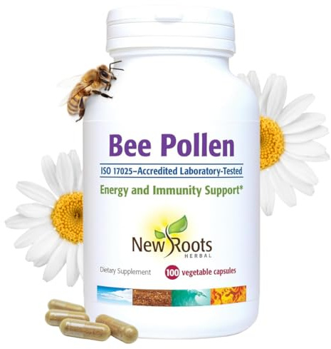 Pure Bee Pollen Capsules (100 Caps) All Natural Bee Pollen Supplement (1000 mg) High Strength Bee Propolis | Rich in Minerals, Vitamins & Essential Amino Acids