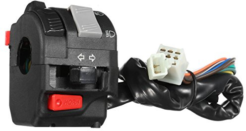 Alamor 12 V strålkastare, startbrytare, signalhorn, blinkers, för motorcyklar, kompatibel med 22 mm (7,8 tum) styrhandtag på vänster sida