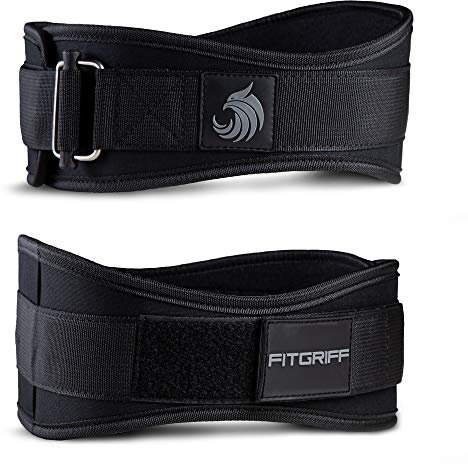 FITGRIFF® Gewichthebergürtel V2 - Gewichtheber Gürtel für Damen und Herren - Bodybuilding, Krafttraining, Crossfit Training - Trainingsgürtel, Weightlifting Belt, Gym Workout (Full Black, L)