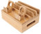 Ladestation 5-Port Ladegerät, Bambus Ladestation Multifunktions Ladestation für Telefone Tablets Uhren Elektronik (Farbe Holz)