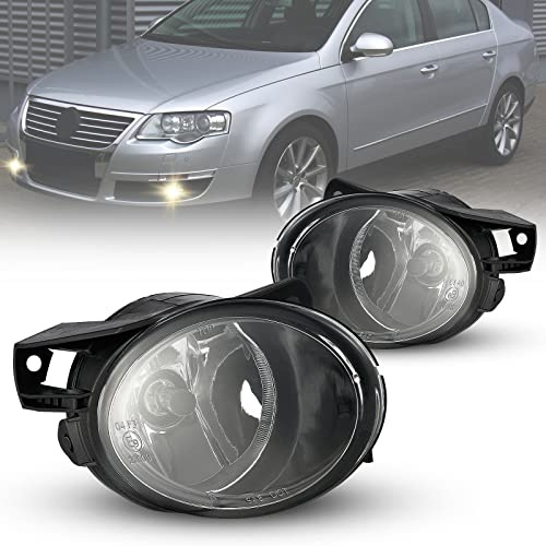 Dimljus för VW Passat (3C2 3C5)03/2005–11/2011 reservdel för VW-fordon, ett par (förar- och passagerarsida), dimljus, dimlins, 9006, 51 W, glas, klar lins R:3C0941700B