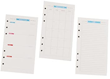 NUOBESTY 3sätze Loseblattpapier Mit Sortiertes Ersatzpapier Für Spiralnotizbücher Monatlich Wöchentlich Und To-do-liste