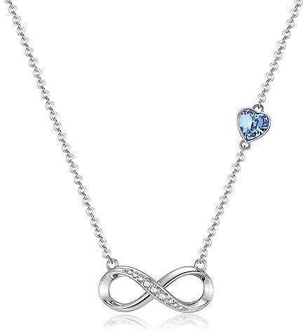 Collier Infini Femme Fashion - Pendentif Cœur Chaîne en Argent, Ajustable, Amitié - Boîte Cadeau Incluse
