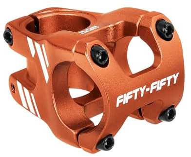 FIFTY-FIFTY Mountain Bike Stem, Aluminum Alloy Short MTB Stem, Suitable for 1-1/8 Steer Tube 31.8mm Bicycle Handlebar, Fits for All Mountain, Endure, Downhill, Freeride (35mm, Orange)